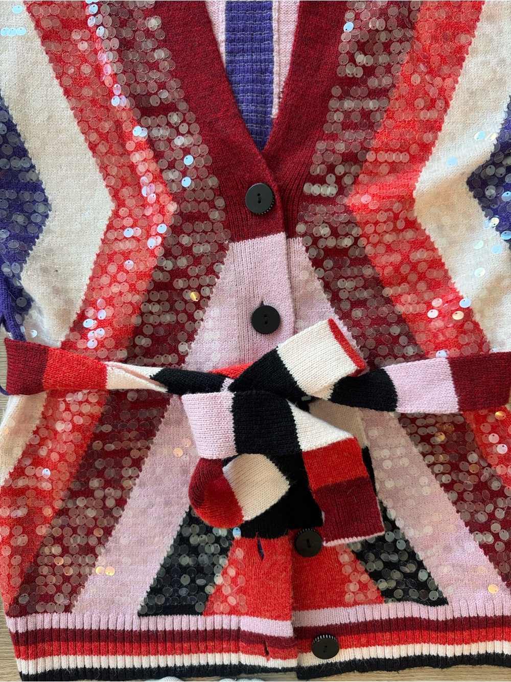 Farm Rio Colorblock Sequin Cardigan - Picture 3 of 3